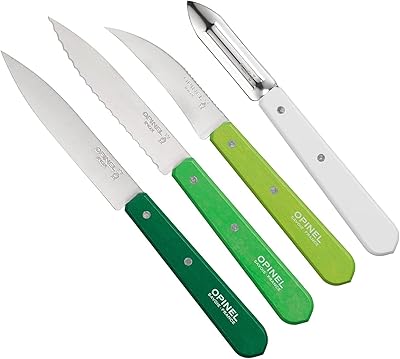 Ensemble de mini couteaux de cuisine 4 pièces opinel les essentials