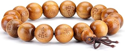Bracelet zen mala en bois de santal sculpté kwan-yin, perles de prière de 12 mm, bois. La nouvelle ère du shopping sénégalais commence avec Diaytar
