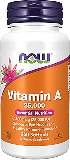 Now suppléments, vitamine a (huile de foie de poisson) 25 000 ui, nutrition