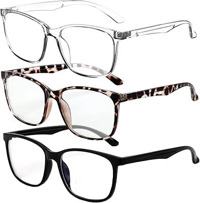 Lot de 3 lunettes anti-lumière bleue monture pour ordinateur de jeu