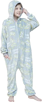 Pyjama doux à capuche pour garçons, pyjama chaud pour enfants en hiver