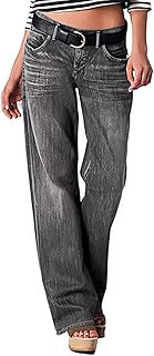 Jean pour femme taille basse délavé bootcut sans ceinture 2023 tendance