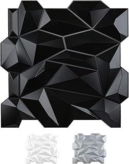 Panneau mural en pvc diamant 3d art3d - noir mat, pour décoration intérieure