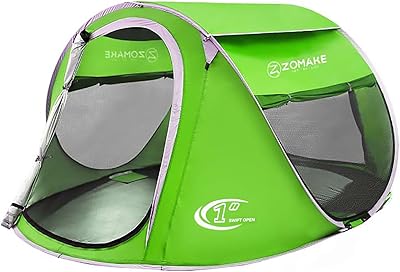 Tente escamotable zomic pour 2 à 4 personnes, tente de plage avec abri