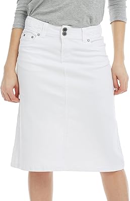 Jupes en jean longueur genou pour femmes - jupes en jean modestes extensibles