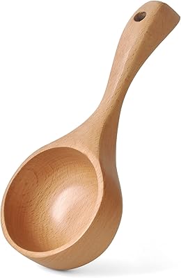 Pelle à eau en bois massif, cuillère à sel de bain, cuillère à
