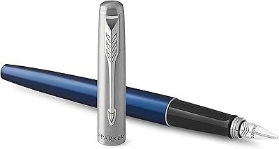 Stylo plume parker jotter, corps en métal bleu de qualité supérieure, pointe moyenne