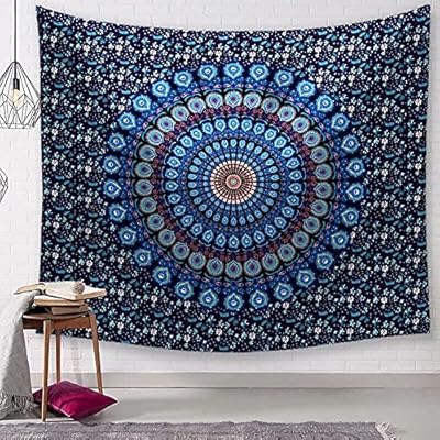 Goodern international tapisserie murale hippie indienne bohème psychédélique paon mandala tapisserie de plage