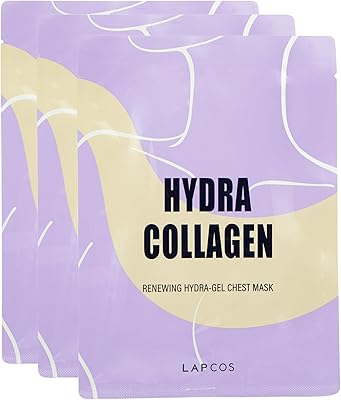 Masque buste au collagène lapcos, masque raffermissant hydragel line avec acide hyaluronique