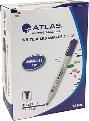 Marqueurs pour tableau blanc atlas à faible odeur avec pointe pointue - paquet