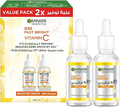 Garnier skinactive fast bright 30x sérum booster de vitamine c, anti-taches - pack