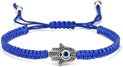 Bracelet porte-bonheur fait main liska avec breloque main de hamsa pour hommes