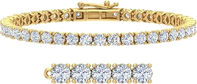 Bracelet tennis diamant 8 carats en or 14 carats (7") - certifié igi