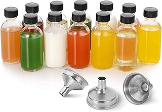 Mini bouteilles en verre transparent de 2 oz avec couvercles et 3