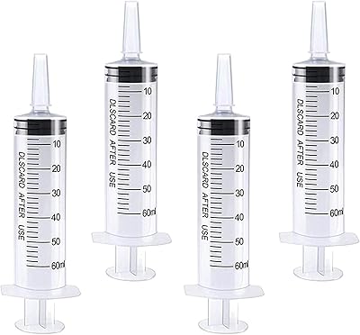 Sammo 4 pièces 60ml seringue en plastique mangeoire pour animaux outils de mesure