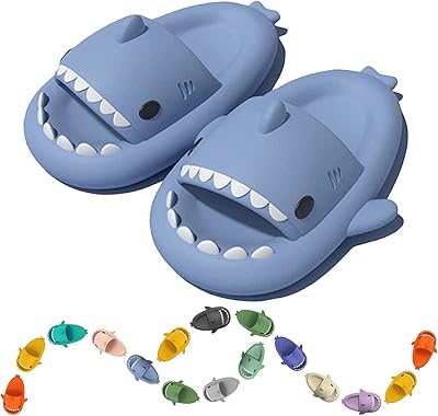 Pantoufles design requin pour femmes, hommes et enfants, jolies pantoufles requin nuageux