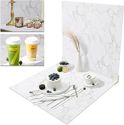2 planches de fond de photographie à poser à plat, fond de photographie alimentaire en marbre de 24x24 pouces, fond de photographie de table étanche. Diaytar : Vivez l'expérience du shopping malin