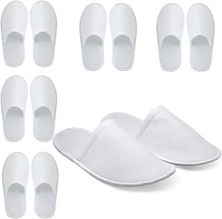 5 paires de pantoufles de spa jetables antidérapantes en coton doux épais