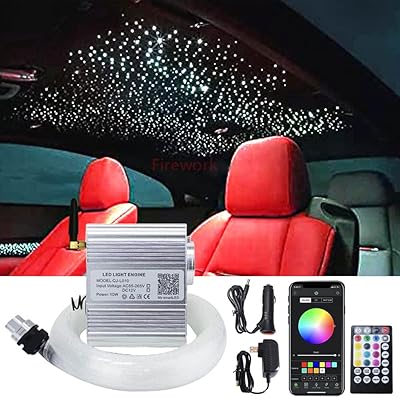 Kit de phares de voiture à fibre optique led rvb bluetooth 10w fireworks