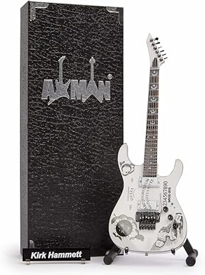 Kirk hammett (metallica) : white ouija - réplique de guitare miniature (vendeur britannique)