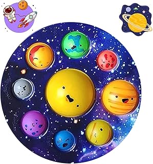 Lamvpker système solaire fossette pour enfants simple planète dimple surdimensionné poppet fidget jouet