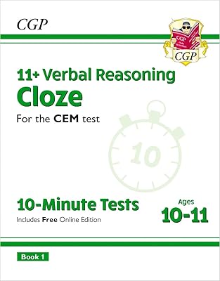 11+ tests cem de 10 minutes : raisonnement verbal cloze - 10-11 ans