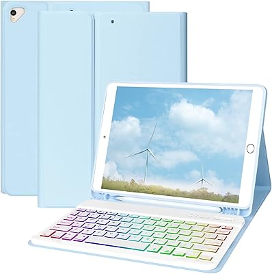 Étui avec clavier pour ipad 10.2 2021 9ème génération et ipad 8ème génération