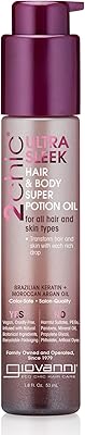 Giovanni ultra sleek hair & super body potion à l'huile d'argan marocaine