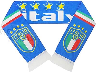 Écharpe de supporter de football national d'italie avec bords frangés, cadeau 140 cm