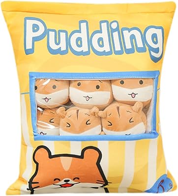 Oreiller en peluche ninalayo kawaii hamster pudding pour enfants (hamster jaune)
