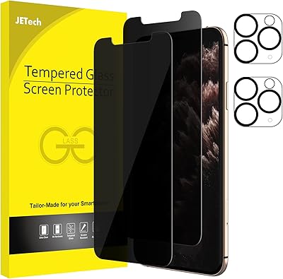 Protecteur d'écran de confidentialité pour iphone 11 pro 5,8 pouces avec protecteur d'objectif