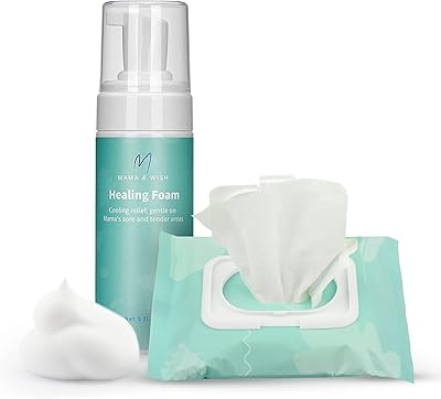 Ensemble éponge et doublures mama & wish witch hazel - essentiels du post-partum