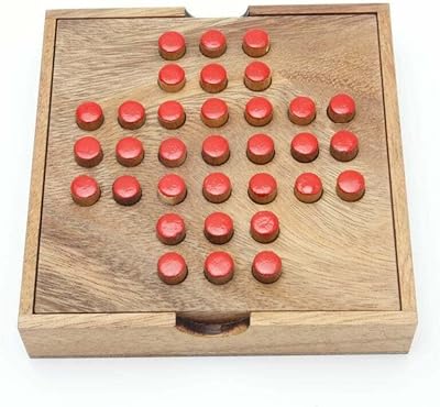 Jeu de solitaire en bois