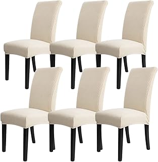 Ensemble de housses de chaise de salle à manger très extensibles, 6 pièces
