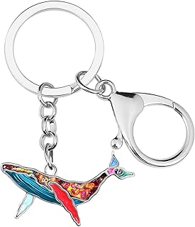 Porte-clés baleine mignonne en alliage d'émail, porte-clés océan pour femmes et filles, breloques