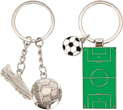 Mekingtek porte-clés de football en métal 2 pièces métal chaussures chaussures pour noël