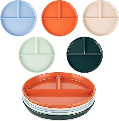 Assiettes de contrôle des portions incassables pour adultes 9 pouces 5