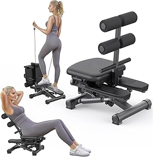 Mini stepper réglable pour l'exercice, équipement d'exercice pour escaliers avec bandes de résistance