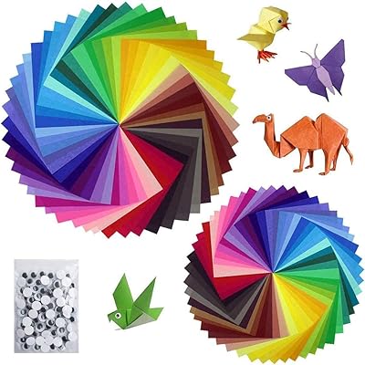 Papier artisanal pour enfants, 200 feuilles de papier de couleurs vives en 50