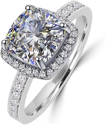 Bague venetia réaliste de qualité supérieure 2.0 carats taille coussin princesse