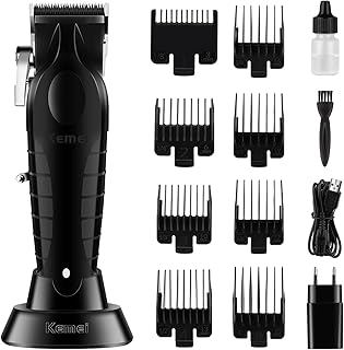 Tondeuse à cheveux noire kemei pour homme, rasoir sans fil réglable, rasoir professionnel