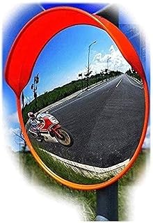 Miroir de sécurité orange avec miroir convexe, objectif grand angle, objectif d'observation extérieur