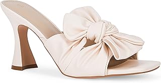 Sandales compensées à enfiler avec nœud papillon et talon épais pour femme