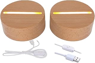 Ensemble de base d'affichage de lumière en bois led verre cristal support bois