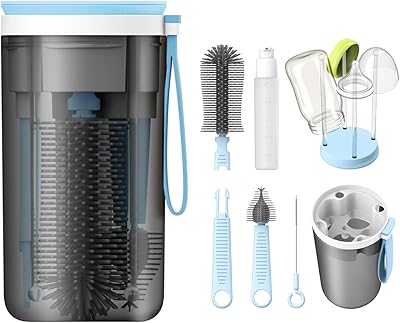Kit de nettoyage de biberon de voyage portable labmus avec brosse à