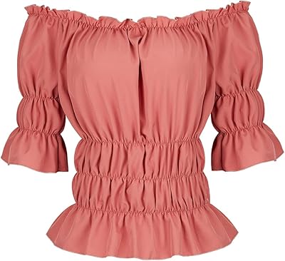 Chemisier à épaules dénudées pour femme renaissance chemise pirate chemises manches