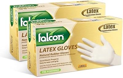 Gants en latex falcon pré-poudrés, pré-poudrés | s, m, l, xl|