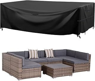 Housse d'ensemble de meubles de patio imperméable, housses d'ensemble de canapé de table