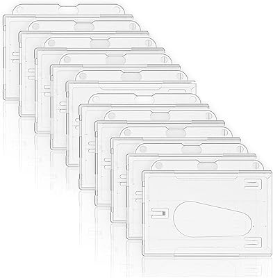 Porte-badge pour carte d'identité, 10 porte-badges transparents en plastique dur, porte-carte d'identité