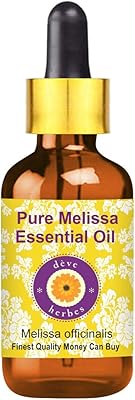 Huile essentielle de mélisse pure (melissa officinalis) avec compte-gouttes en verre, 100 %